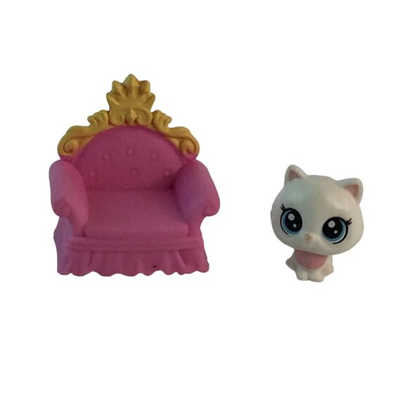 Littlest Pet Shop LPS Viola & Bijou Angora Cat Kitten #1-98 1-99 w/Throne Chair - Picture 7 of 8